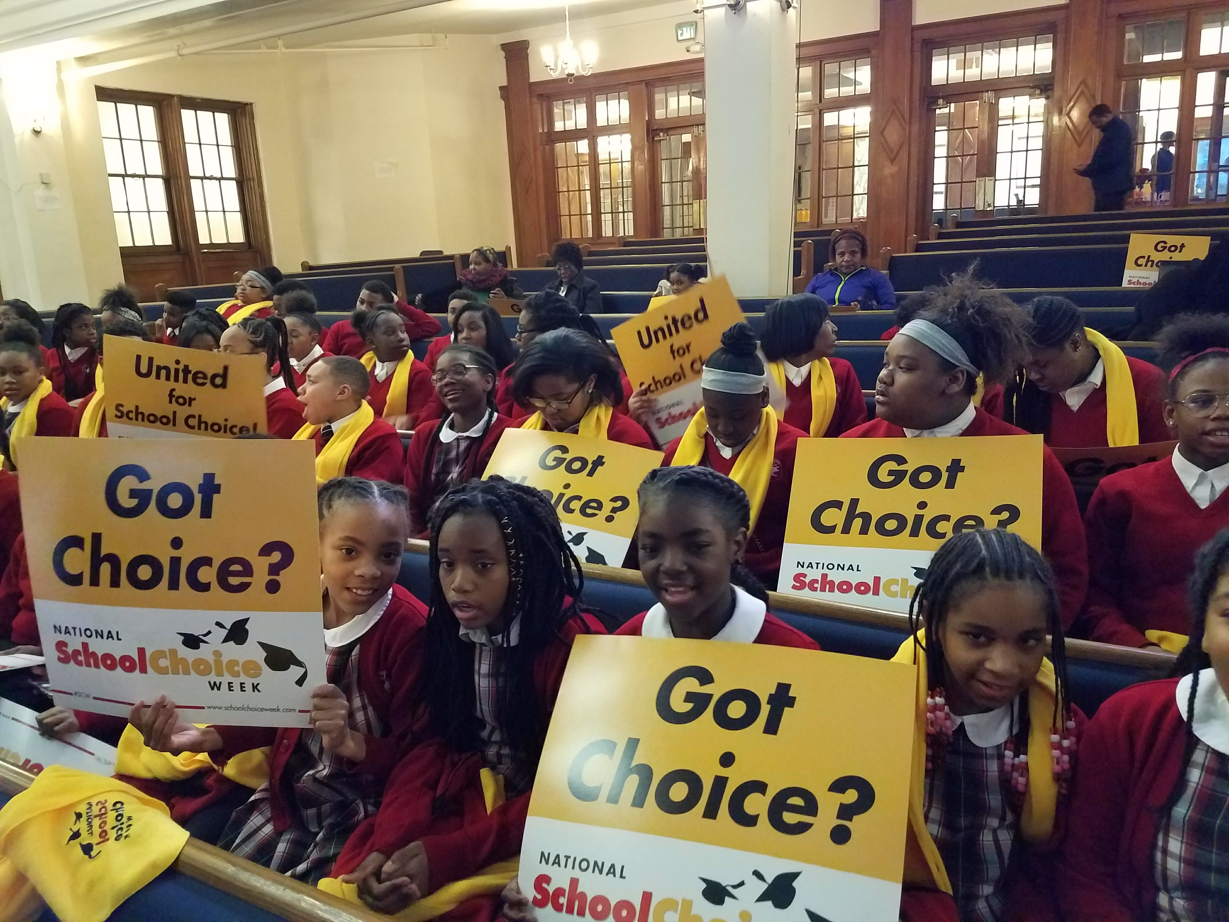 students celebrate school choice